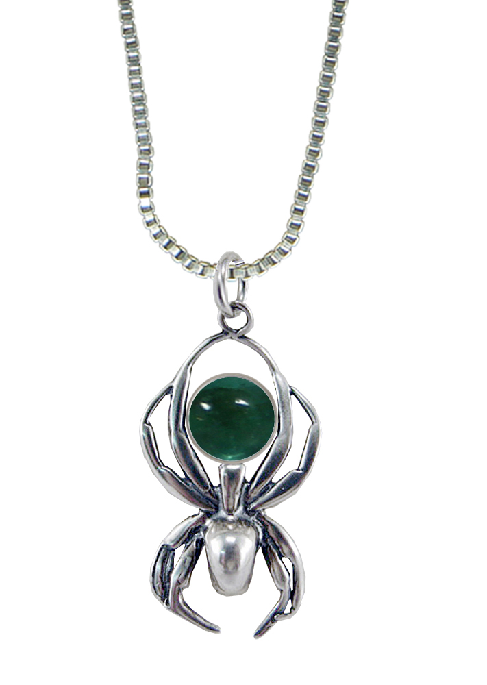 Sterling Silver Friendly Little Spider Pendant With Fluorite